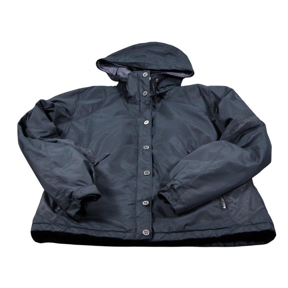 Columbia Jacket Womens L Black Puffer Hooded Insulated Zipped Pockets Warm